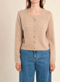 Knitted Tan Button Cardigan
