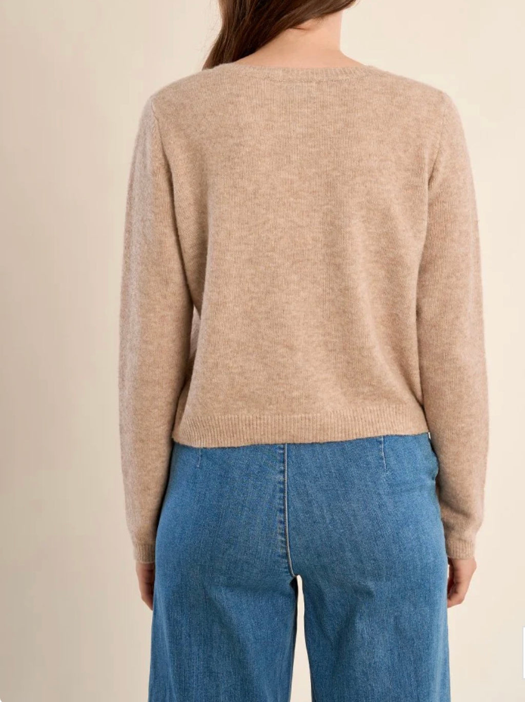 Knitted Tan Button Cardigan