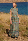 Taj Aqua Smocked Dress