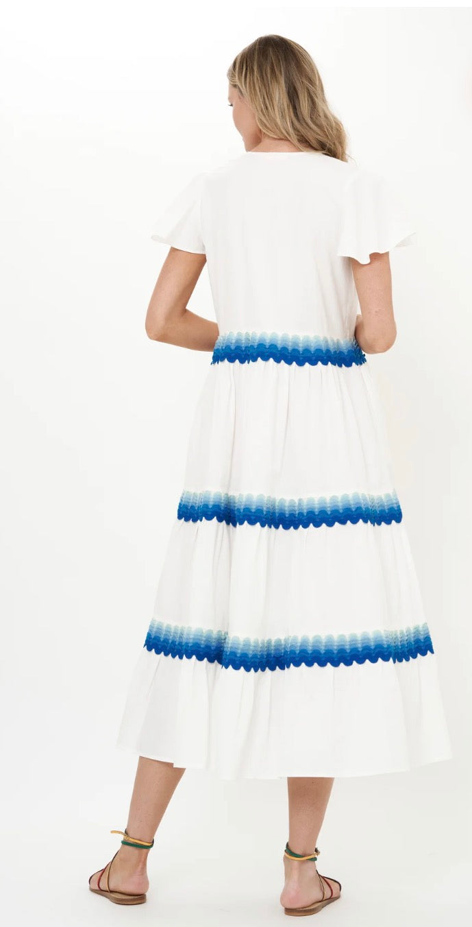 Pacifica Blue V Neck Maxi