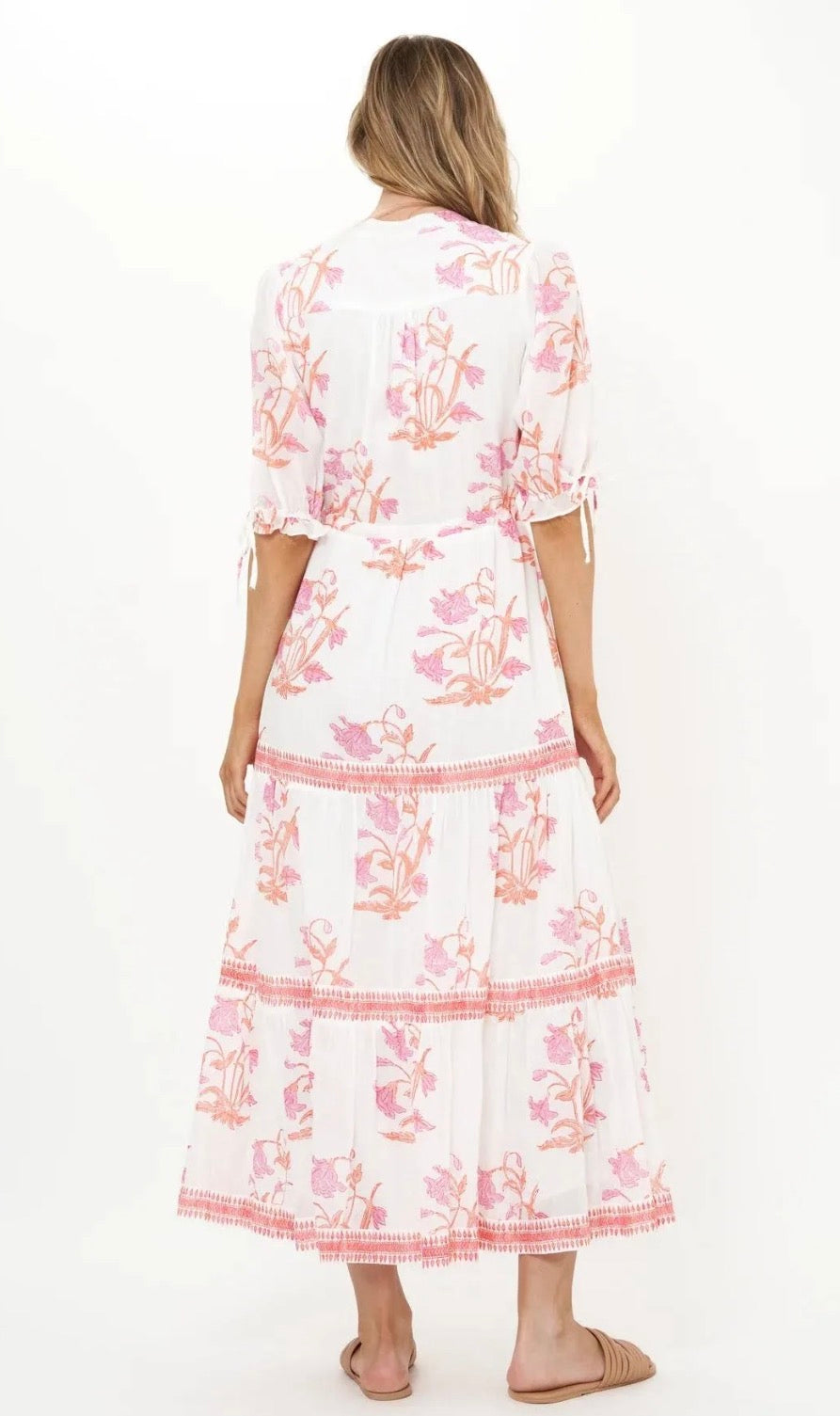 Ostuni Coral Cinched Pintuck Maxi