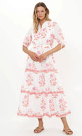Ostuni Coral Cinched Pintuck Maxi