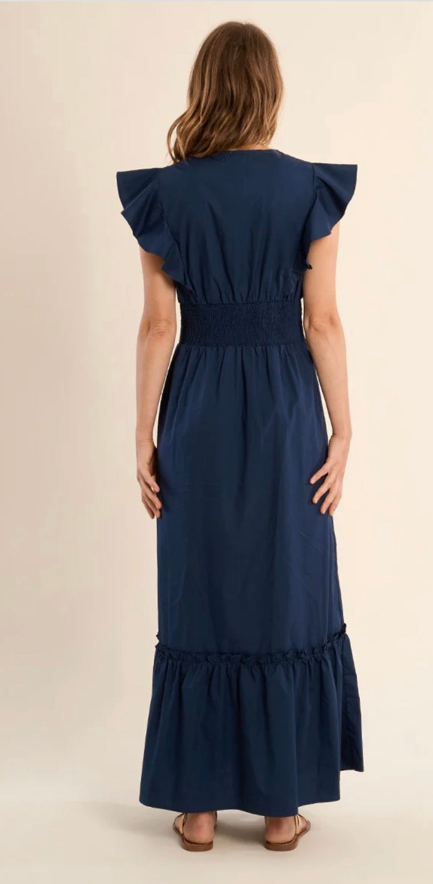 Navy Ruffle Top Maxi