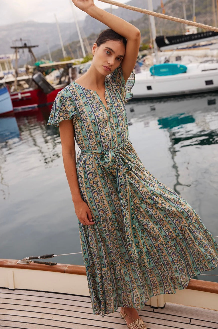 Taj Aqua V Neck Maxi