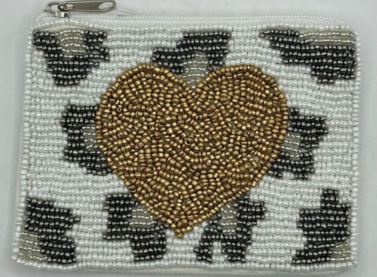 Heart Cheetah Mini Coin Pouch