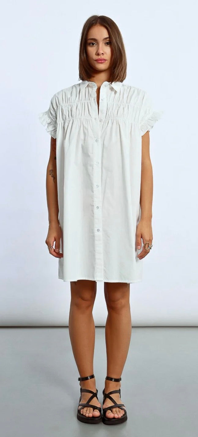 Gathered Shirt Dress