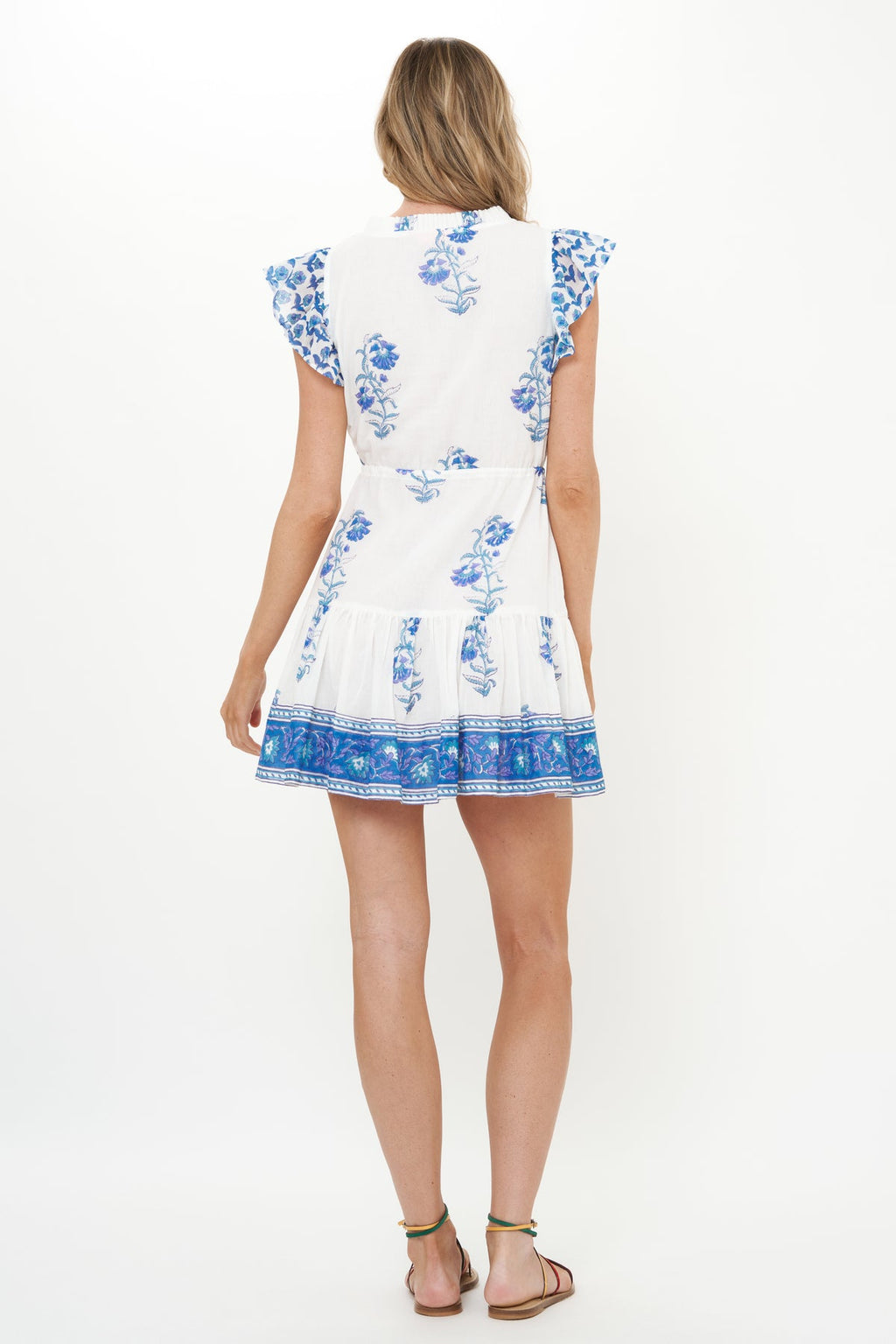 Salvia Blue Cinched Flirty Short Dress
