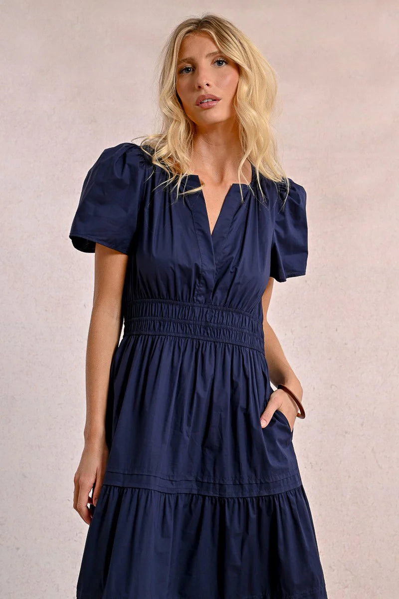 Navy Poplin Dress