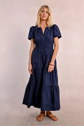 Navy Poplin Dress