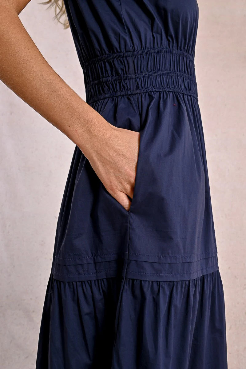 Navy Poplin Dress