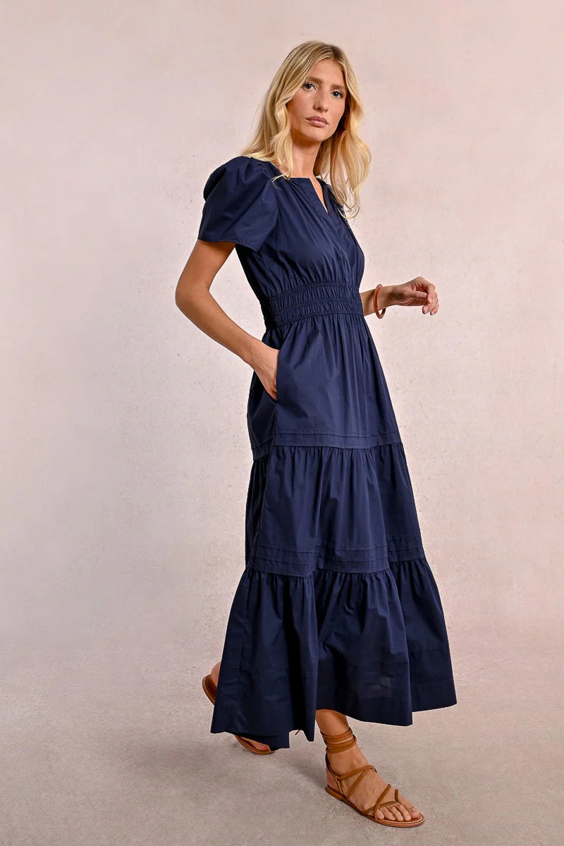 Navy Poplin Dress