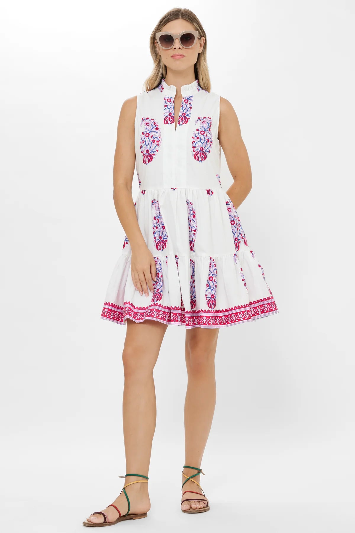 Verna Red Yoke Dress