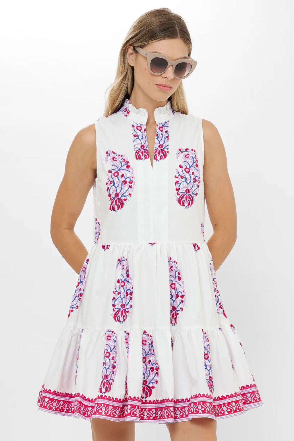 Verna Red Yoke Dress