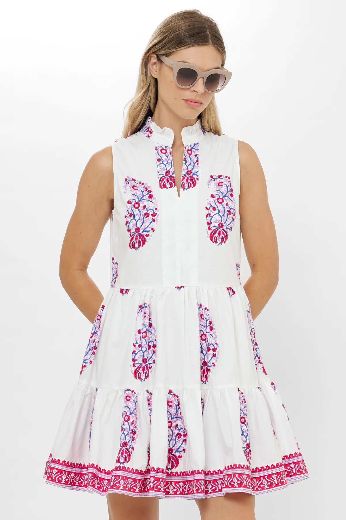 Verna Red Yoke Dress