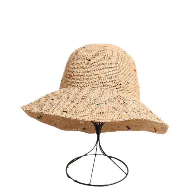 Polka Dot Raffia Hat