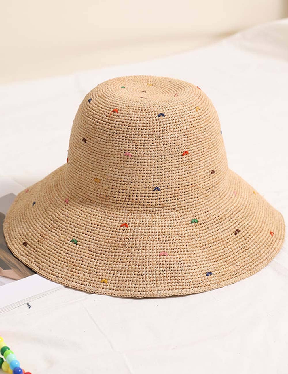Polka Dot Raffia Hat