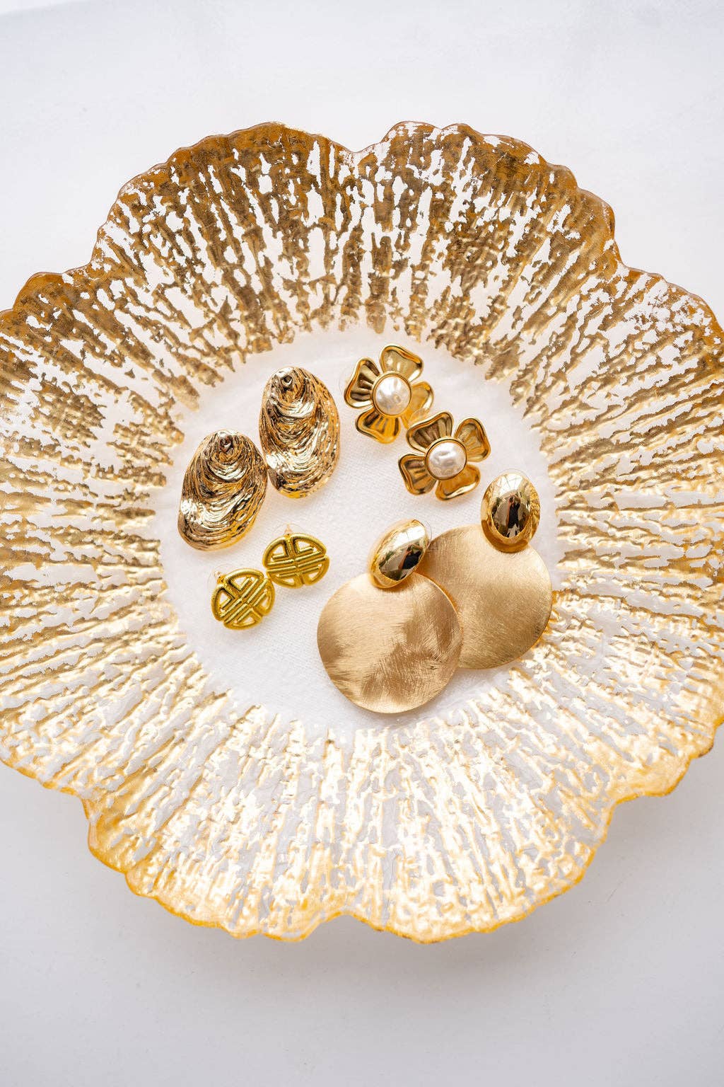 Greek Gold Key Stud Earrings
