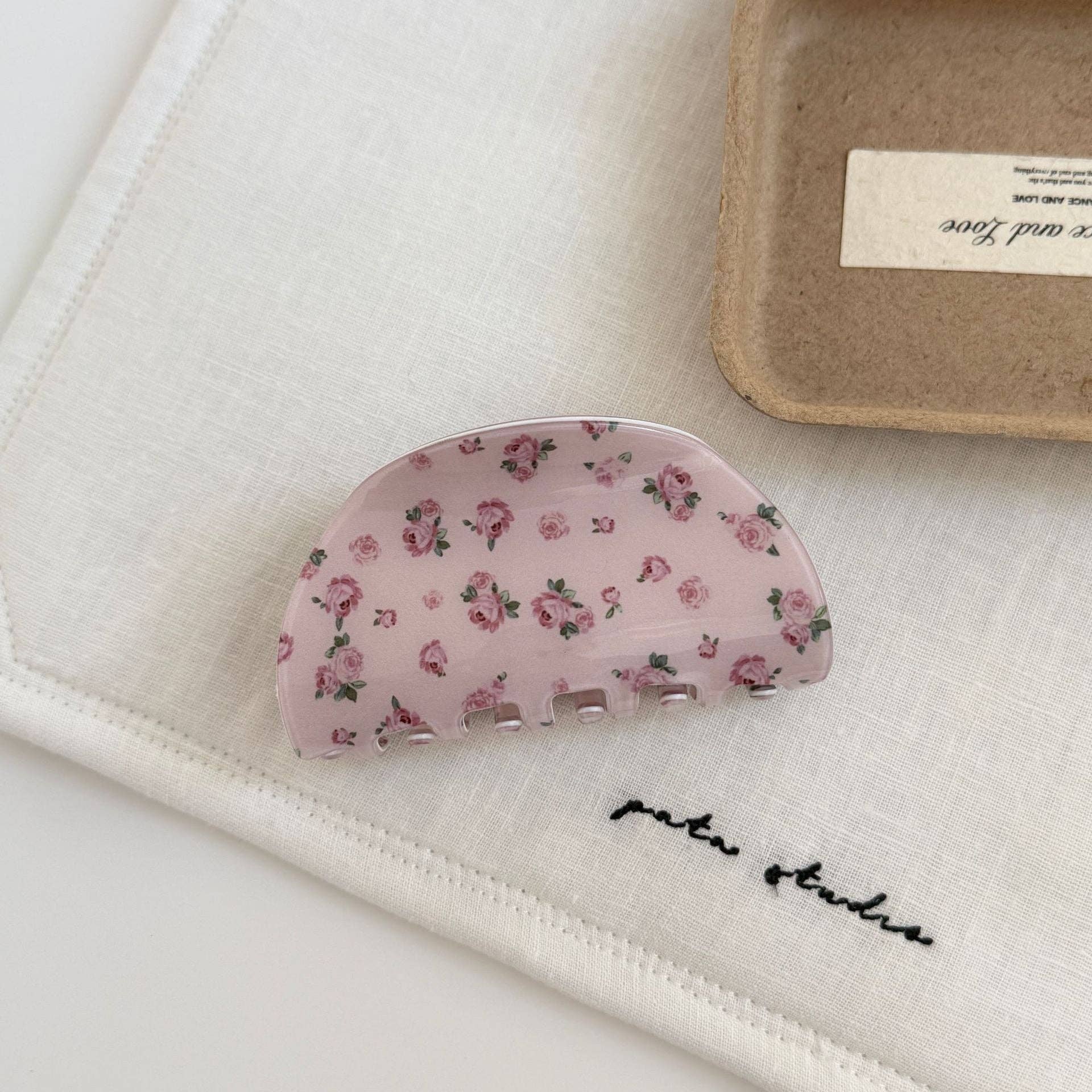 Fresh Rose Flower Claw Clip