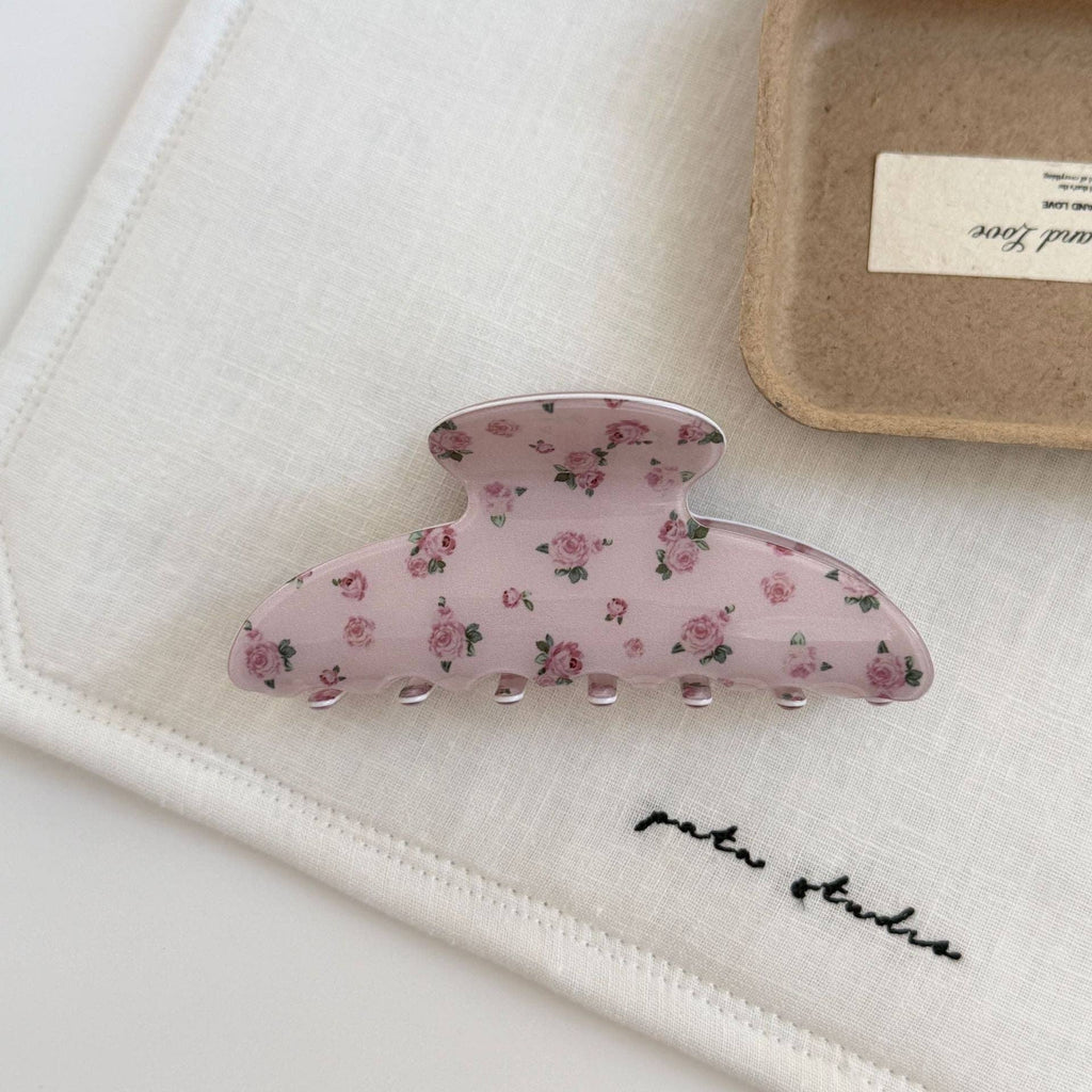 Fresh Rose Flower Claw Clip