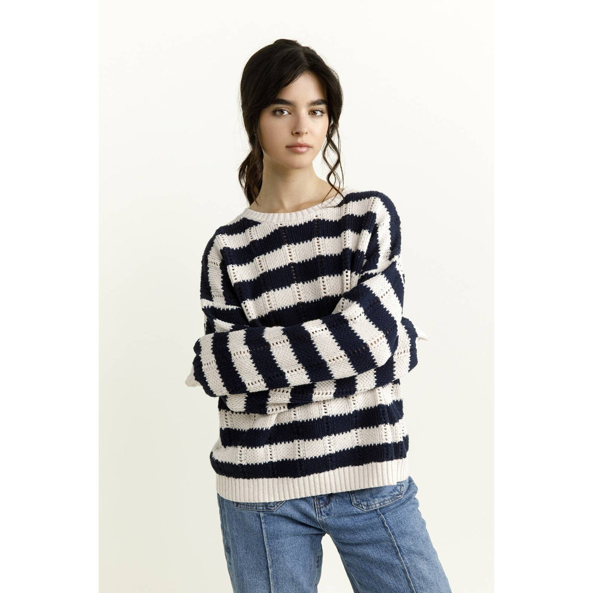 Striped Thick Knit Sweater