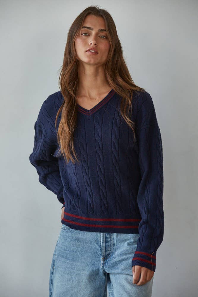 Knit Cable Sweater Pullover