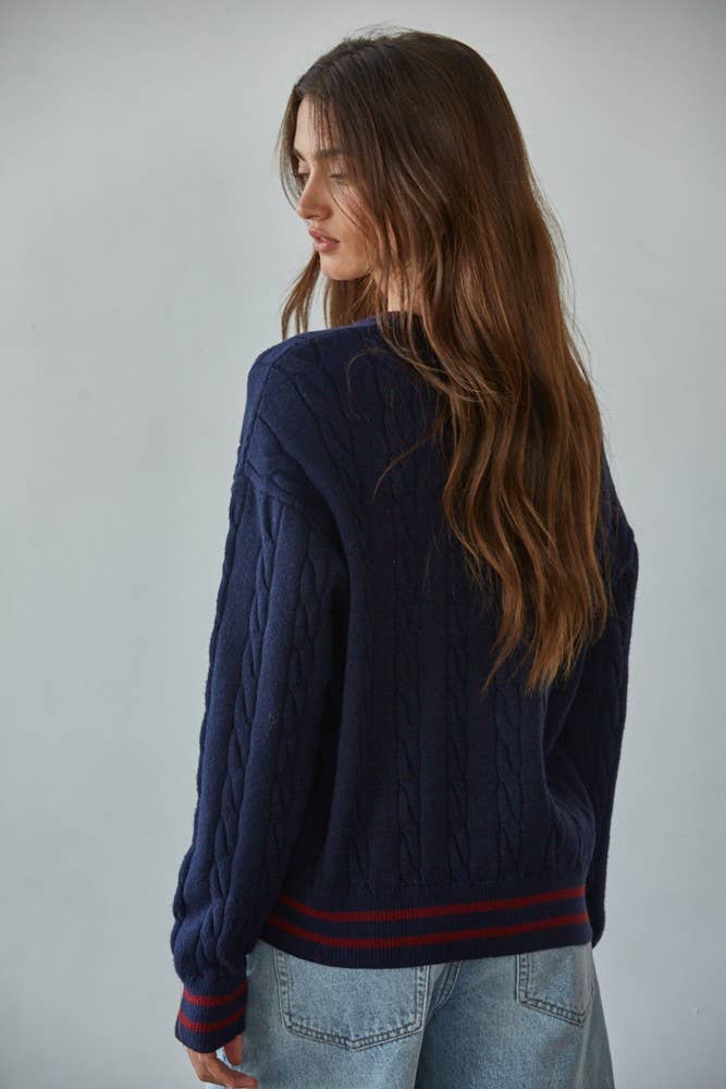 Knit Cable Sweater Pullover