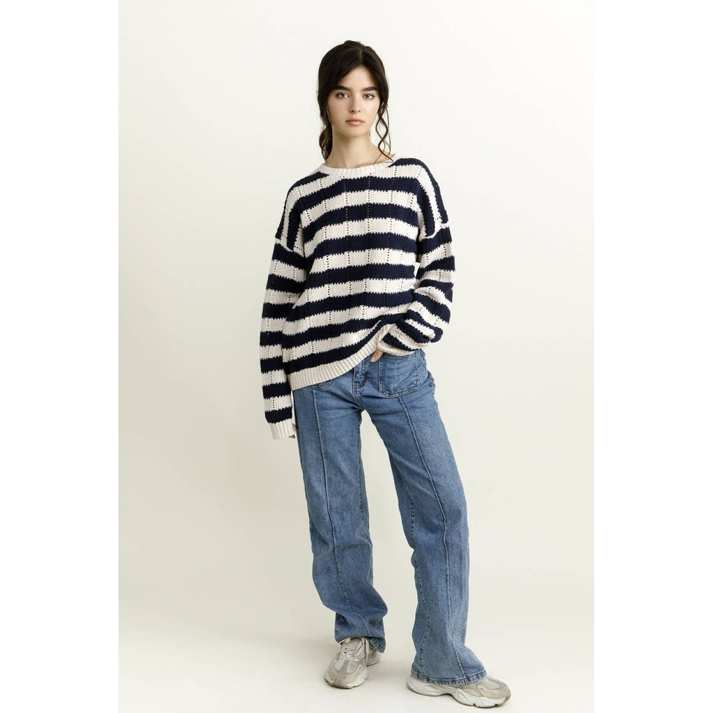 Striped Thick Knit Sweater
